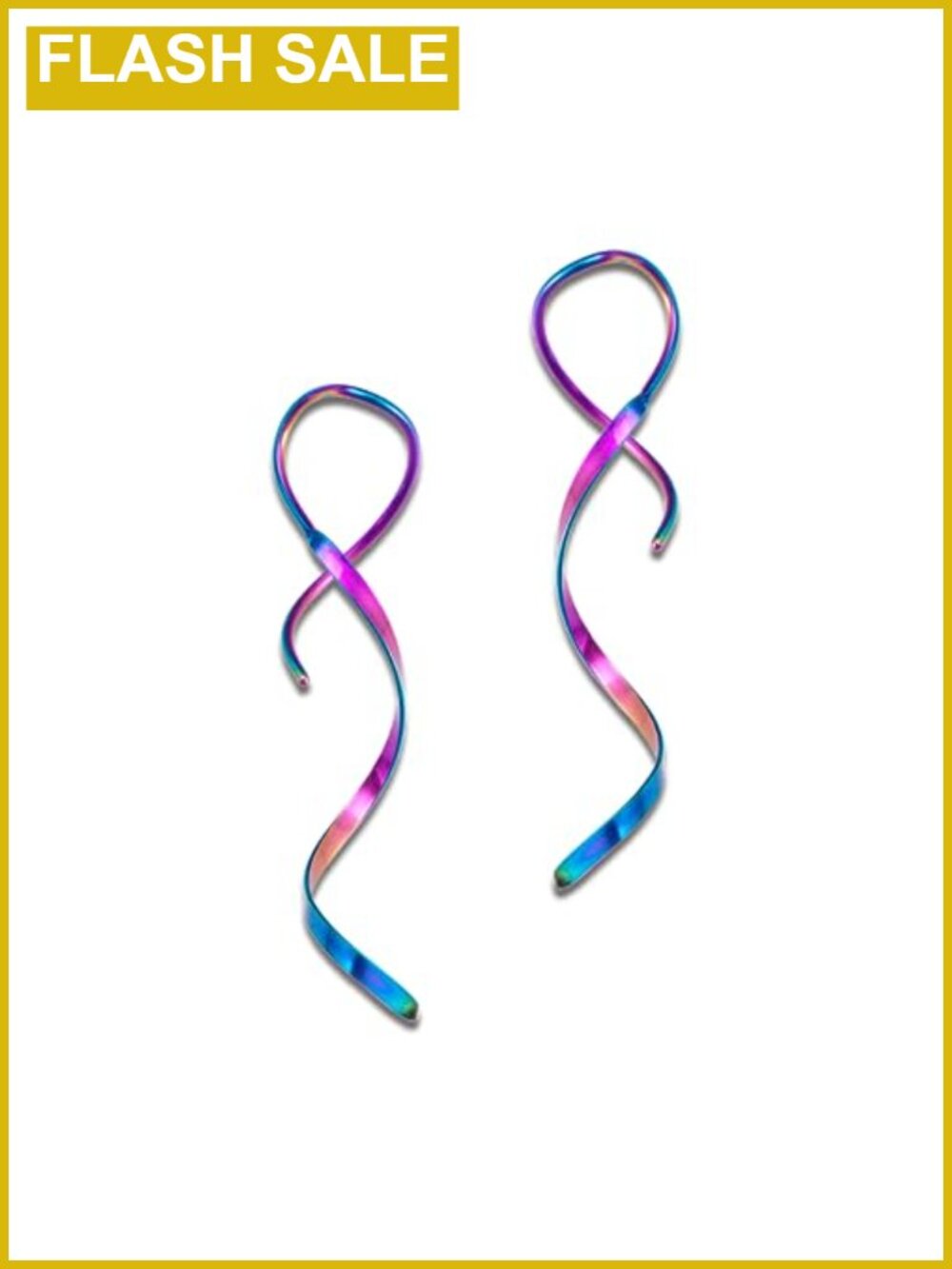 Spiral Threader Earrings Stainless Steel Pull Through Dangle Drop